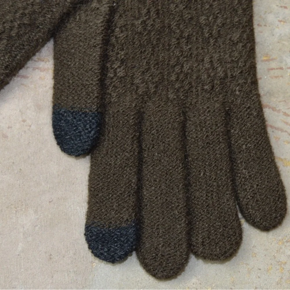 Clear Creek Brown Knit Winter Gloves, Touchscreen‎ Tips OSFM